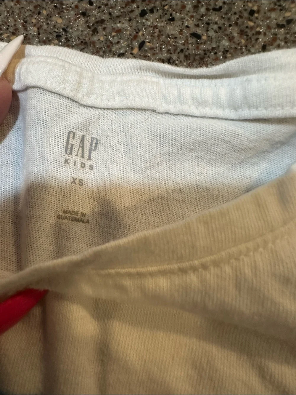 GAP White Tee with Blue & Purple Butterfly Graphic